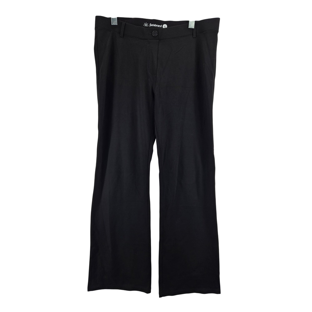 Betabrand Dress Pant Yoga Pants Womens XL Black Straight Leg Office Wear